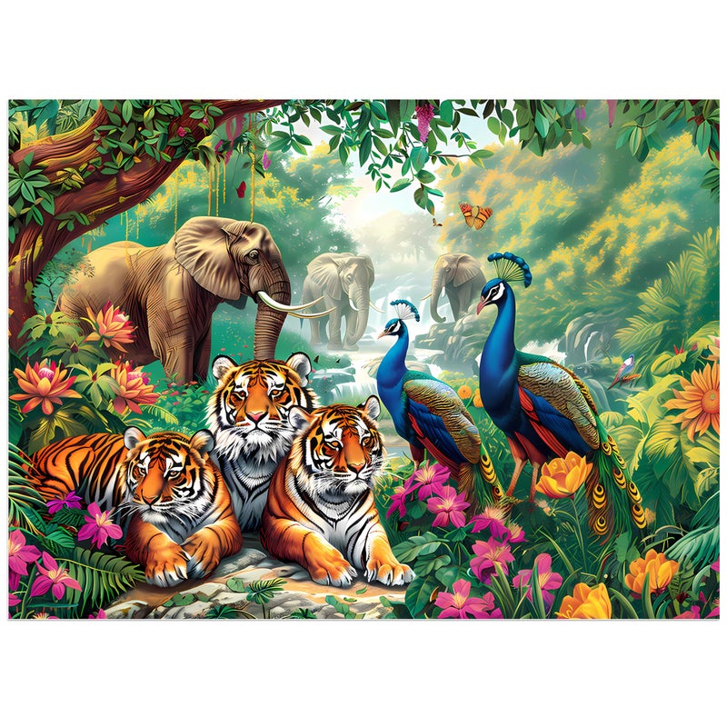 Jeacirio Jigsaw Puzzles for Adults 500 Pieces Puzzle Elephant Tiger Puzzle for Adults Elderly Puzzles Peacock Animal Puzzle 500 Home Decor Gift Family Game for Men Women Elders Seniors 205x15 - Image 3