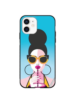 Protective Case Cover For Apple iPhone 12 mini Girl Having Drink Design Multicolour - pzsku/Z75D3B5DD6A897C129A69Z/45/_/1666279299/81fb5387-1471-431d-9d41-bbe4cabed6d9