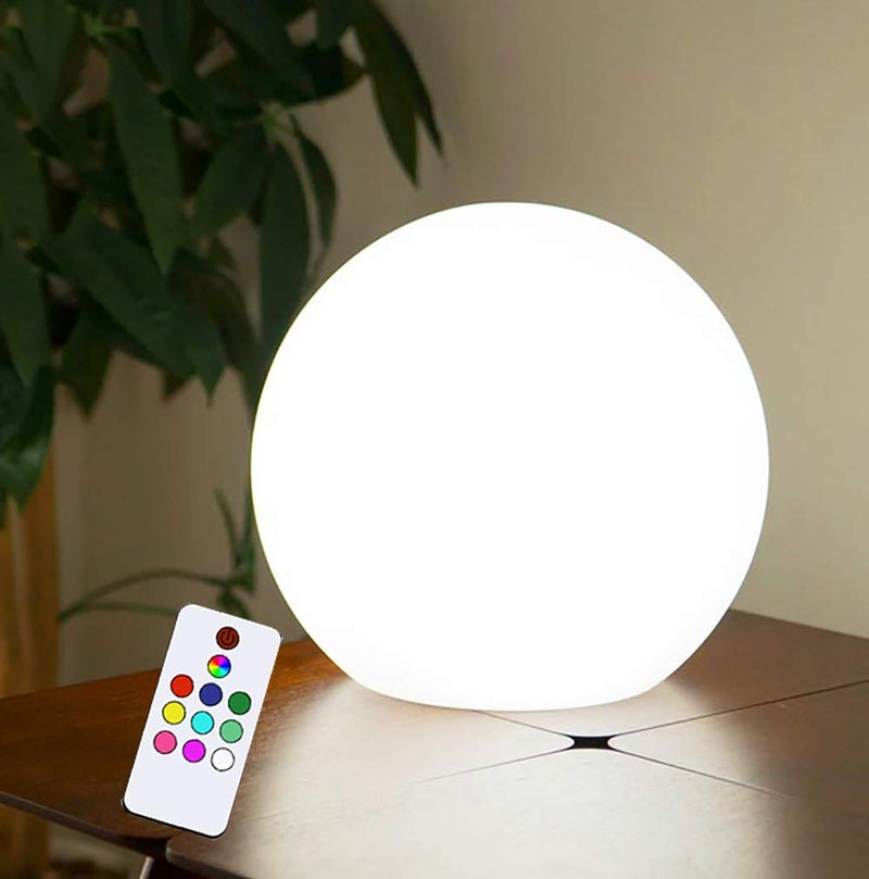 shumi شومي ضوء الكرة الشمسية - مصباح طاولة LED خارجي 12 بوصة، 10 ألوان RGB وضوء كروي قابل للتعتيم مع جهاز تحكم عن بعد، ديكور لروضة الأطفال والفناء والحديقة والساحة والشاطئ والممر - Image 1