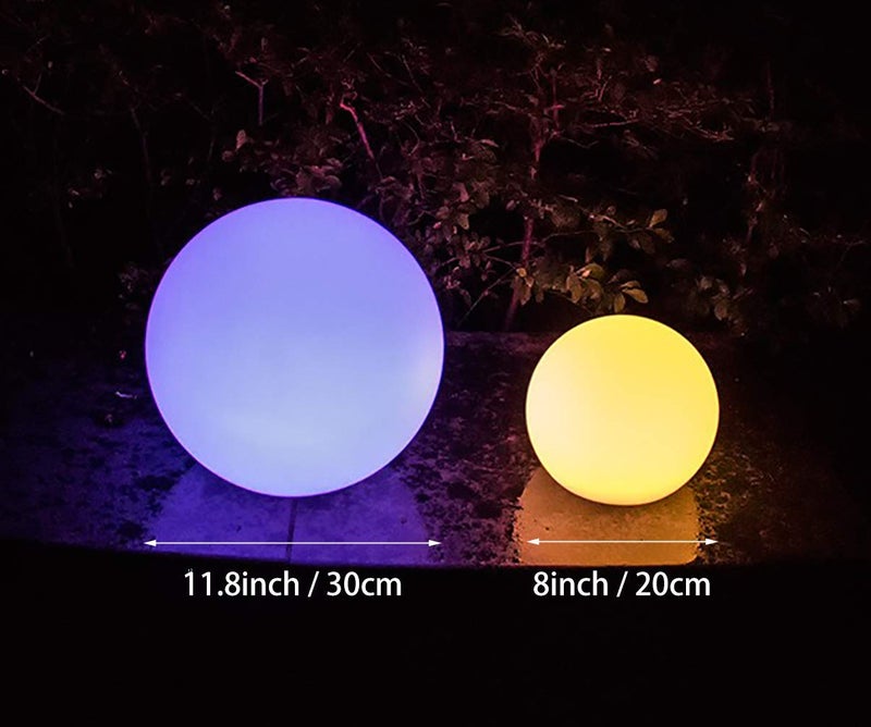 shumi شومي ضوء الكرة الشمسية - مصباح طاولة LED خارجي 12 بوصة، 10 ألوان RGB وضوء كروي قابل للتعتيم مع جهاز تحكم عن بعد، ديكور لروضة الأطفال والفناء والحديقة والساحة والشاطئ والممر - Image 4