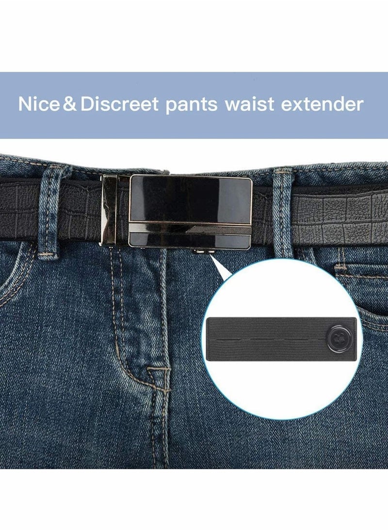 Excefore - Elastic Waist Extenders, 6 Pcs Adjustable Waistband Expanders for Men and Women, Pregnancy, Jeans, Slacks, Pants, Skirts (Black) - Image 1