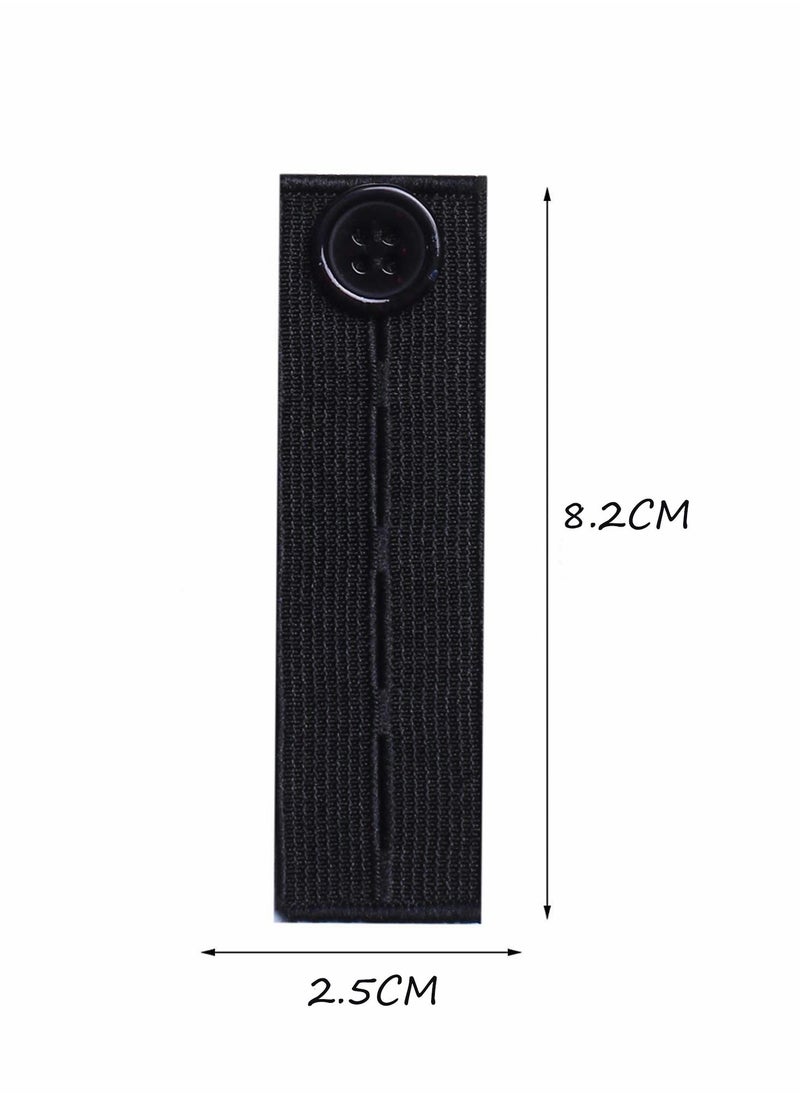 Excefore - Elastic Waist Extenders, 6 Pcs Adjustable Waistband Expanders for Men and Women, Pregnancy, Jeans, Slacks, Pants, Skirts (Black) - Image 1