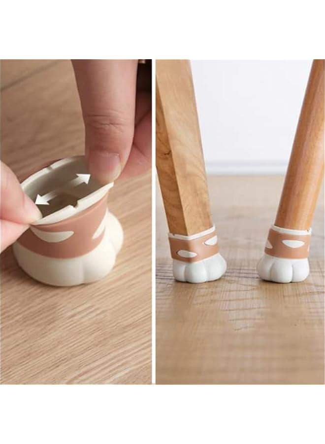 Silicone Chair Leg Caps Protect Hardwood Floors and Furniture, Reduce Noise, 4PCS/Pack - Image 2