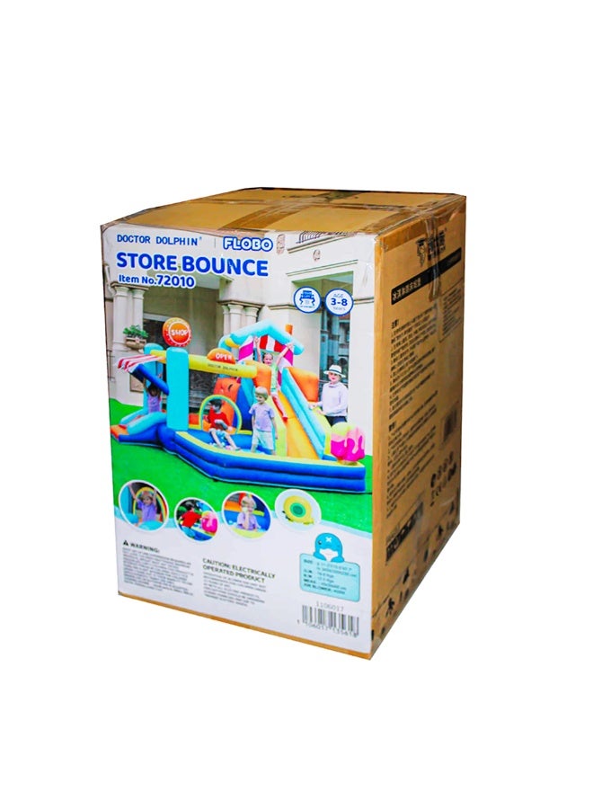 doctor dolphin FLOBO Kids Inflatable Bouncy Castle With 450W Air Pump (343x320x235cm, Age 3-8 Years) - Multicolor - Image 5