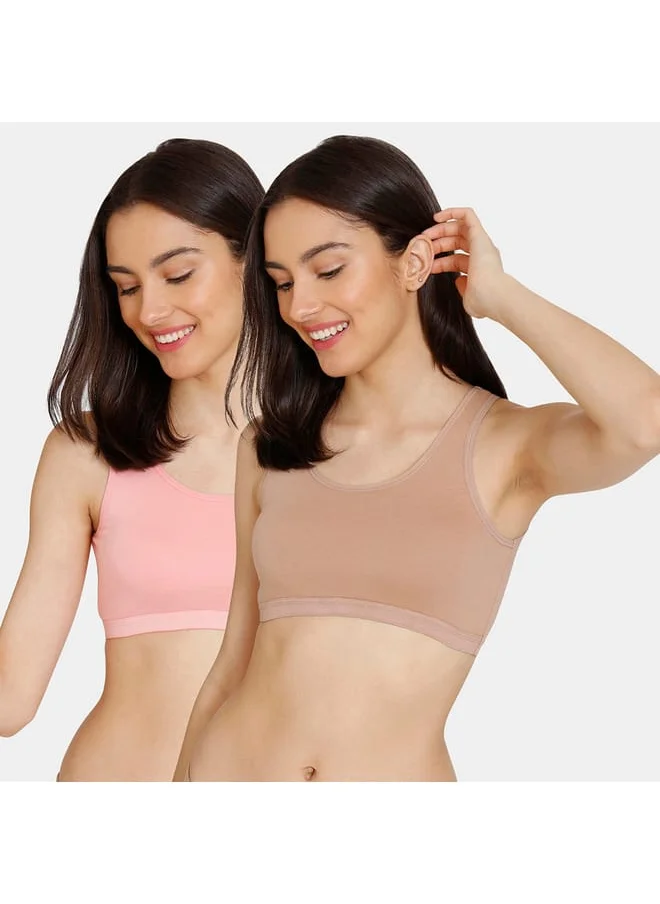 zivame Set of 2 - Zivame Solid Round Neck Sports Bra