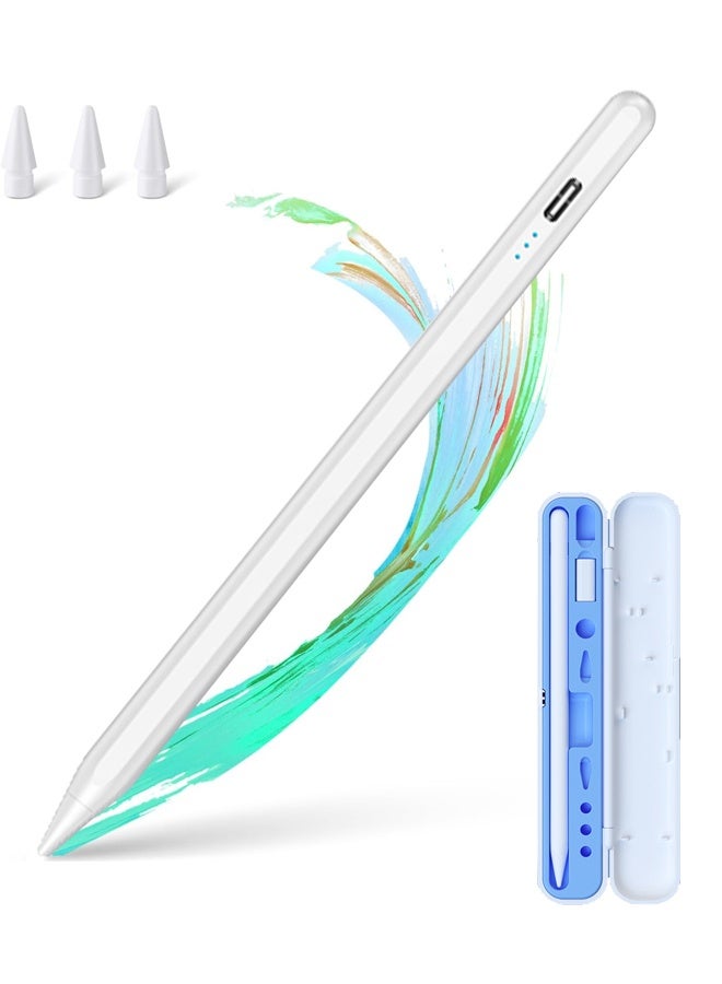 Muyixin قلم ستايلس لجهاز آيباد من أبل، شحن سريع لقلم آيباد من أبل مع رفض راحة اليد وحساسية الميل - قلم لجهاز آيباد 10/9/8/7/6، آيباد برو 12.9"/11"، آيباد ميني 6/5، آيباد إير 5/4/3 - Image 1