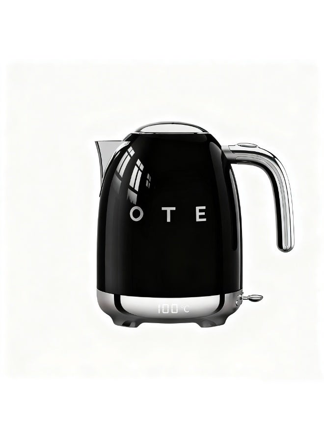 OTE 1.5L Electric Kettle, Retro Water Boiler with LCD Temperature Display, 5-Speed Temperature Control & Auto Keep Warm Function Black - Image 1