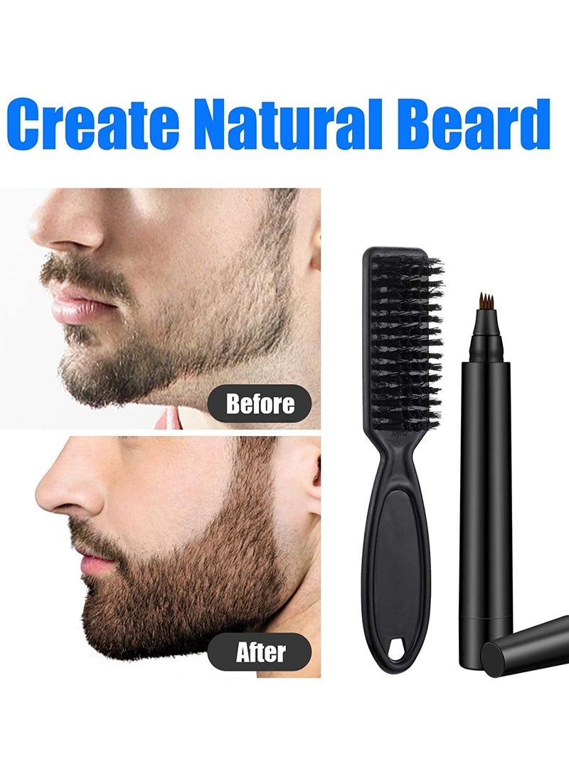 Kimaya Beard Pencil Filler For Men, Natural Beard Pen, Waterproof & Long Lasting Natural Makeup Beard Pen For Moustache & Eyebrows (Dark Brown) - Image 3