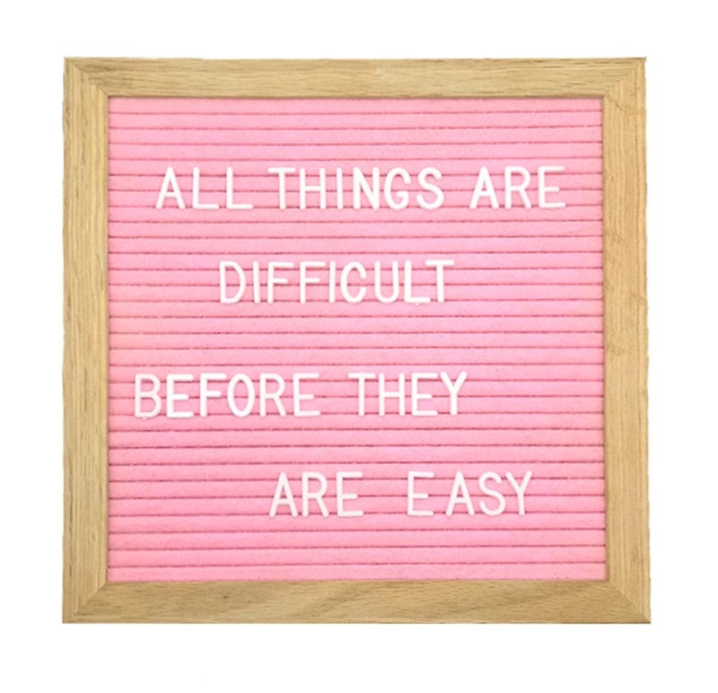 Hiflyer Felt Board Felt Letter Board, 10 x 10 inch Message Board Word Board Letter Board Sign Bulletin Board Letters, Pregnancy Announcements Baby Announcement Sign, Valentines Day Gifts for Her Letterboard (Pink) - Image 1
