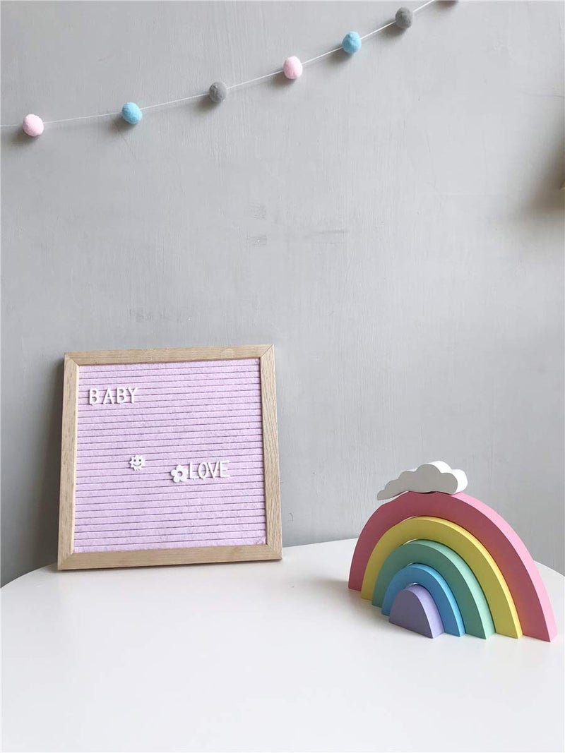 Hiflyer Felt Board Felt Letter Board, 10 x 10 inch Message Board Word Board Letter Board Sign Bulletin Board Letters, Pregnancy Announcements Baby Announcement Sign, Valentines Day Gifts for Her Letterboard (Pink) - Image 5