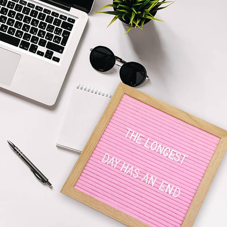 Hiflyer Felt Board Felt Letter Board, 10 x 10 inch Message Board Word Board Letter Board Sign Bulletin Board Letters, Pregnancy Announcements Baby Announcement Sign, Valentines Day Gifts for Her Letterboard (Pink) - Image 4