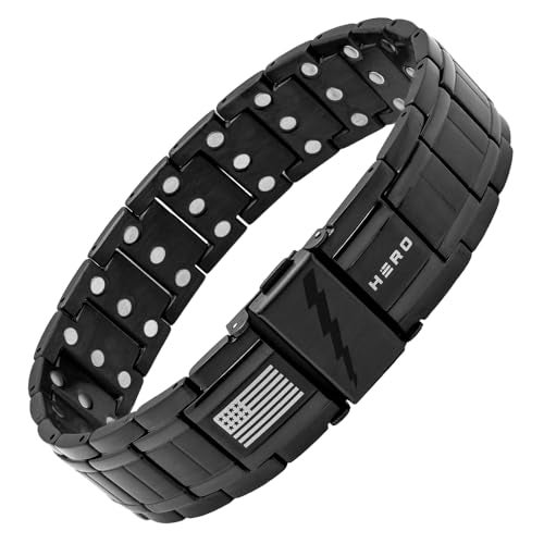 iHeartDogs Hero Company Titanium Magnetic Bracelet - Abrams Thunderbolt Tank Magnetic Therapy Bracelet with Link Removal Tool - Image 1