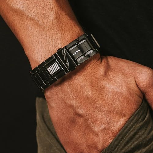 iHeartDogs Hero Company Titanium Magnetic Bracelet - Abrams Thunderbolt Tank Magnetic Therapy Bracelet with Link Removal Tool - Image 2