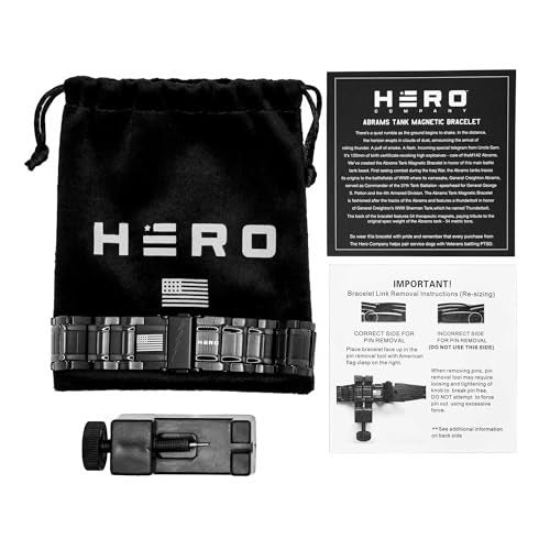iHeartDogs Hero Company Titanium Magnetic Bracelet - Abrams Thunderbolt Tank Magnetic Therapy Bracelet with Link Removal Tool - Image 5
