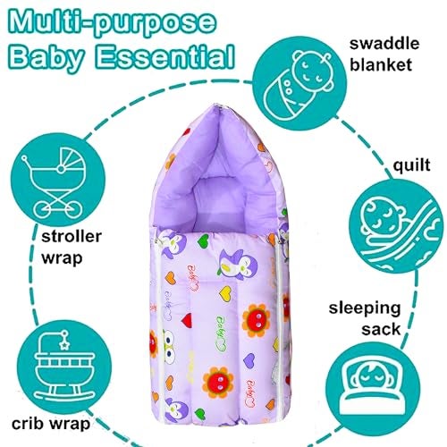 ParentsLap Gem Baby Sleeping Bag Cum Carrying Bag (Purple) - Image 4