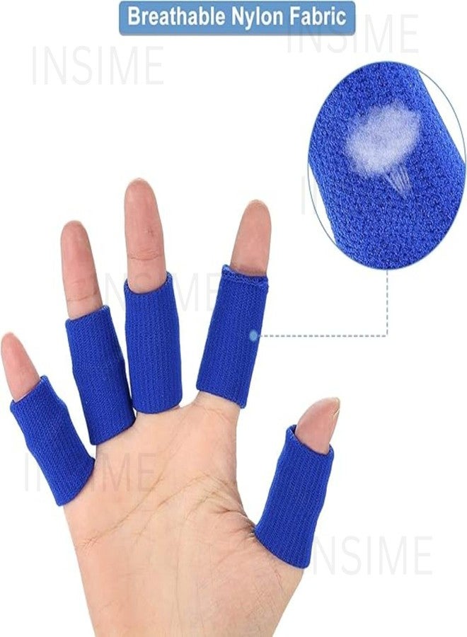 INSIME Finger protector for cricket, volleyball | Finger tape for cricket fielding finger cover bandage | Finger support for pain relief basketball volleyball finger protection | (Pack of 10) (Blue) - Image 5