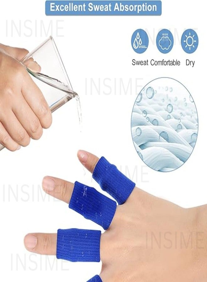 INSIME Finger protector for cricket, volleyball | Finger tape for cricket fielding finger cover bandage | Finger support for pain relief basketball volleyball finger protection | (Pack of 10) (Blue) - Image 4