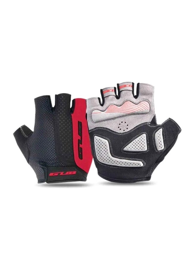 جي يو بي قفازات دراجة هوائية GUB 2099 نصف إصبع ضد الانزلاق مع وسادة جل أحمر مقاس L - Image 1