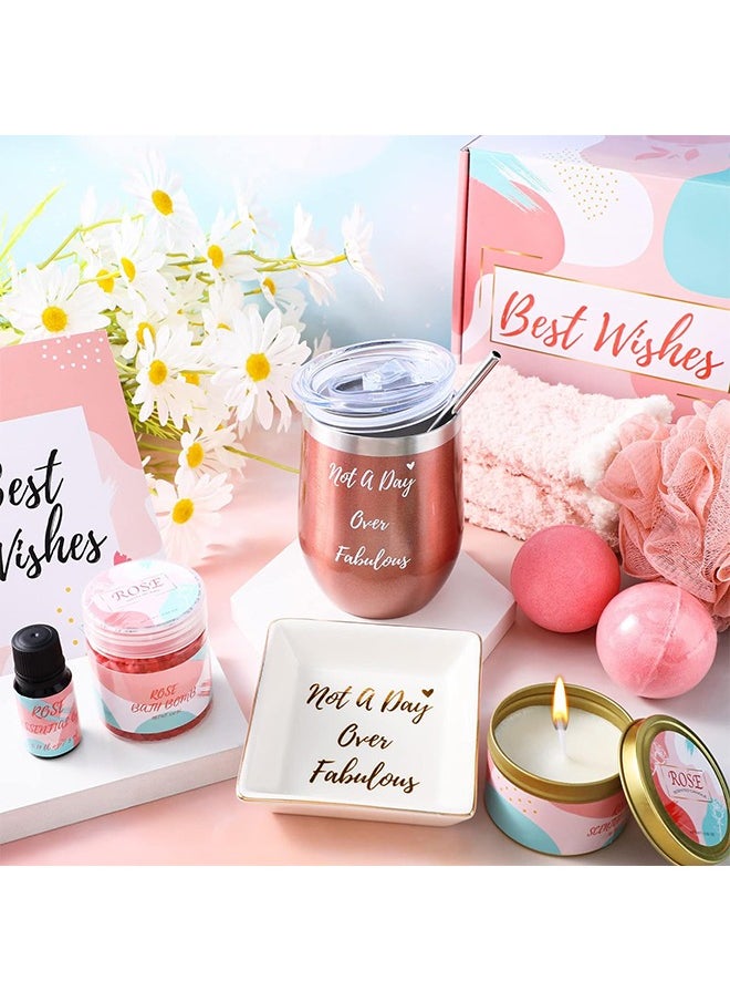 Beauenty 11PC Scented Candles & Bath Bombs Set,Bubble Bath Set Gifts for Women,Relaxing Spa Gift Set for Women (pink rose)  - Image 2