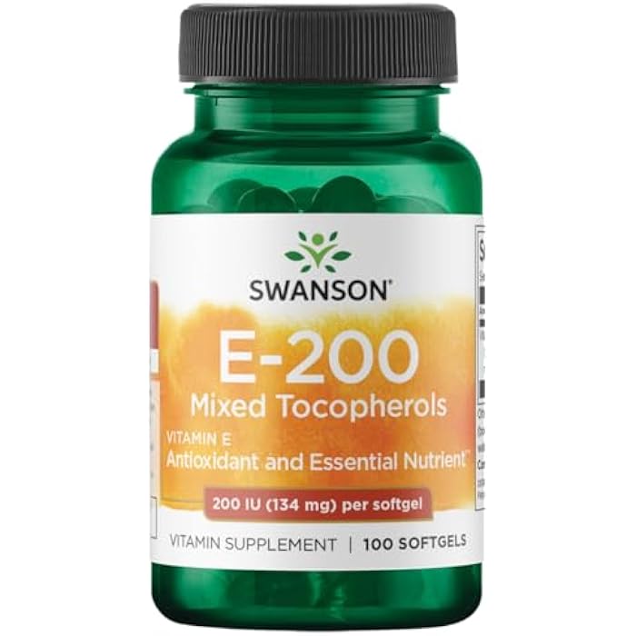 Swanson Vitamin E Mixed Tocopherols 200 Iu (134 Milligrams) 100 Sgels - Image 1