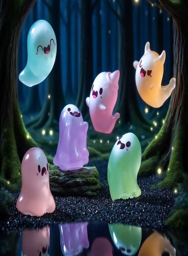 VRB Dec 6 Pcs Miniature Showpiece Set for Home Decor,Car Dashboard,Valentine,Living Room,Gifts Figurines,Cake Decoration Items,Figurines for Home Decor. (6 Pcs Flying Ghost Miniatur) - Image 1