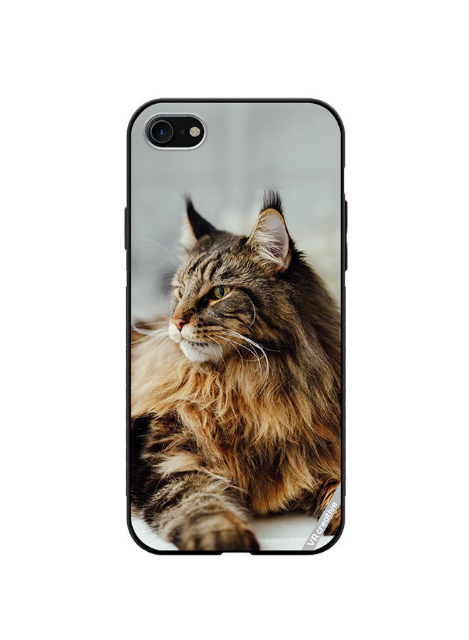 VR CREATIVE Protective Case Cover For Apple iPhone SE (2022) Angry Cat Design Multicolour - Image 1