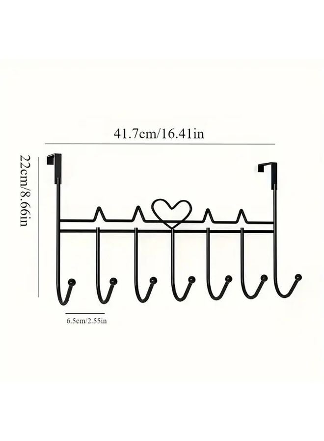 White Over The Door Hanger Space Saving Metal Storage Rack With Hooks - Image 4