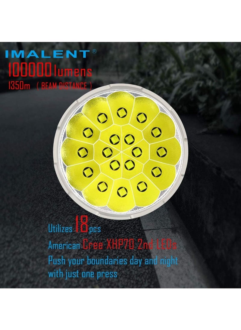 IMALENT - IMALENT MS18 Brightest Flashlight 100,000 Lumens Powerful Torch Black - Image 1