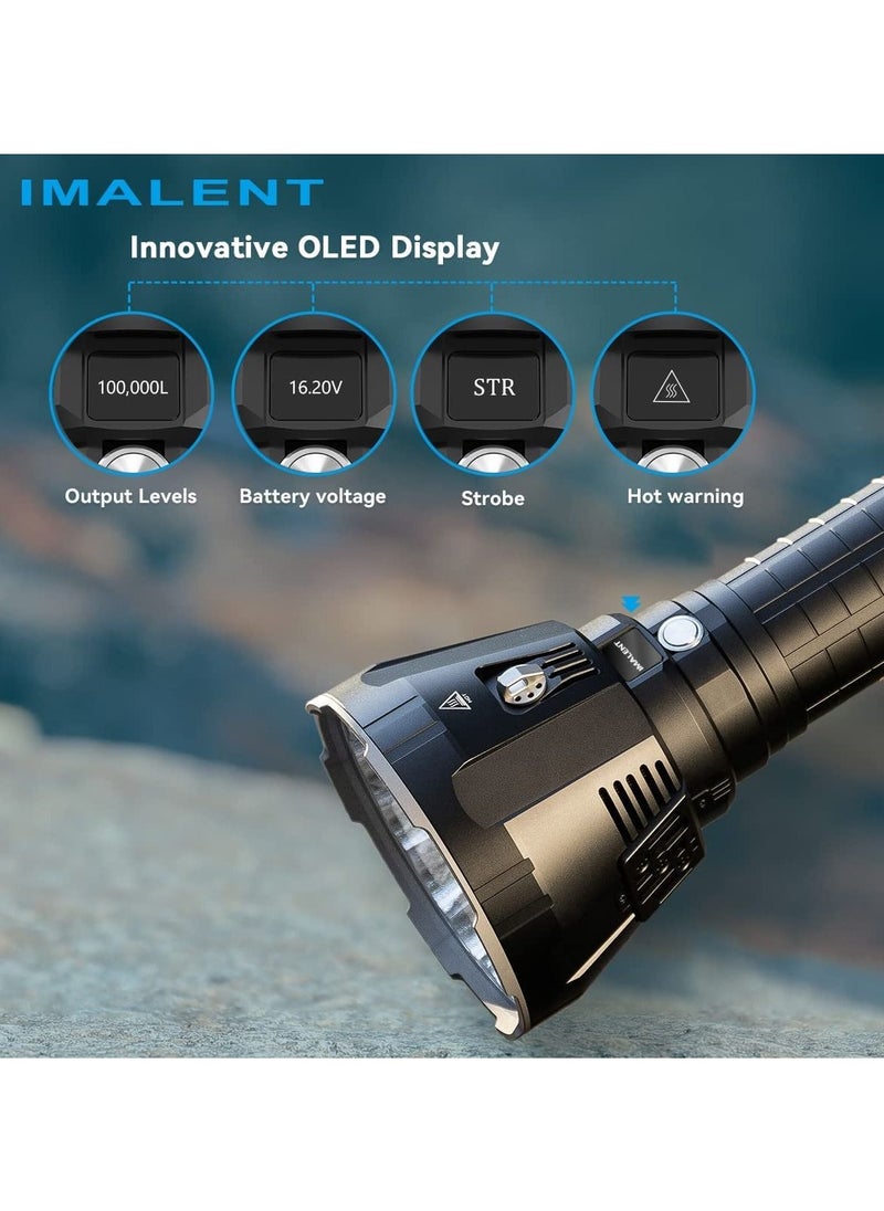 IMALENT - IMALENT MS18 Brightest Flashlight 100,000 Lumens Powerful Torch Black - Image 1