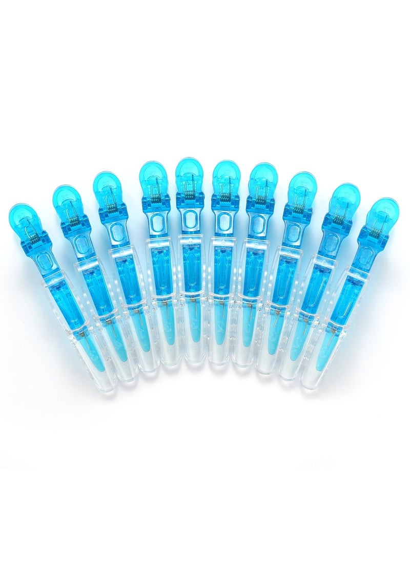 Liasun 10pcs/set Multicolor Croc Clips Transparent Plastic Hairdresser Clips Hair Styling Sectioning Barrettes Non Slip Alligator Clips Salon DIY Accessories Hairpins for Women and Girls(10pcs-Blue) 