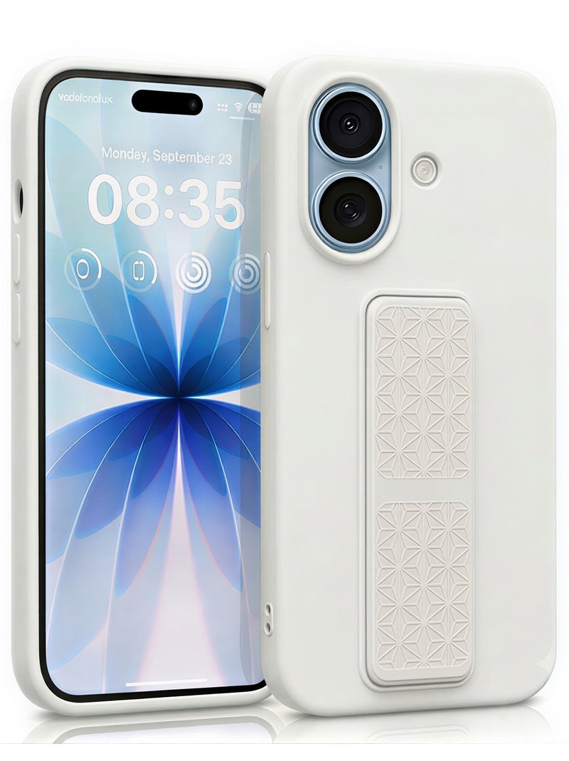iPhone 17 Silicone Case with Design Grip Strap & Kickstand Soft Cover For iPhone 17 Vertical & Horizontal Stand Full Camera Protection Case For iPhone 17 6.3-inch - Image 1