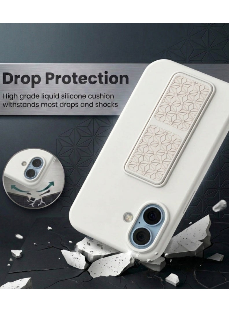 iPhone 17 Silicone Case with Design Grip Strap & Kickstand Soft Cover For iPhone 17 Vertical & Horizontal Stand Full Camera Protection Case For iPhone 17 6.3-inch - Image 4