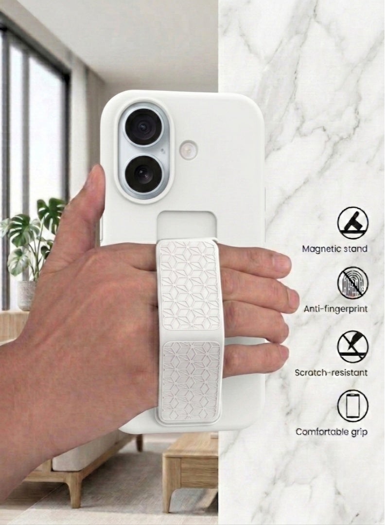 iPhone 17 Silicone Case with Design Grip Strap & Kickstand Soft Cover For iPhone 17 Vertical & Horizontal Stand Full Camera Protection Case For iPhone 17 6.3-inch - Image 3