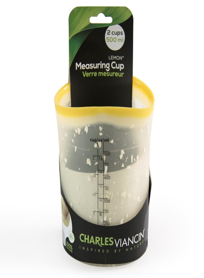 تشارلز فيانسين كوب قياس سيليكون مرن بنقشة الليمون من تشارلز فيانسين - خالٍ من مادة BPA والبلاستيك، مصنوع من سيليكون آمن غذائيًا - آمن للاستخدام في الميكروويف وغسالة الصحون - سعة 500 مل / 16 أونصة / كوبان - Image 4