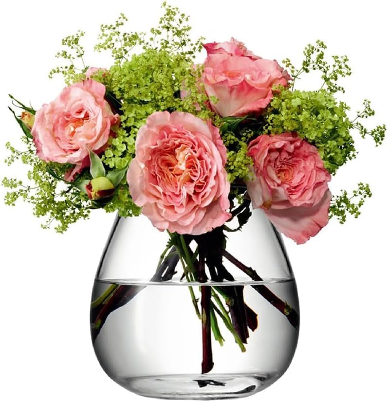 LSA Clear Glass Vase H17cm Teardrop Elegant Home Decor Vase, Made in Poland - Image 3