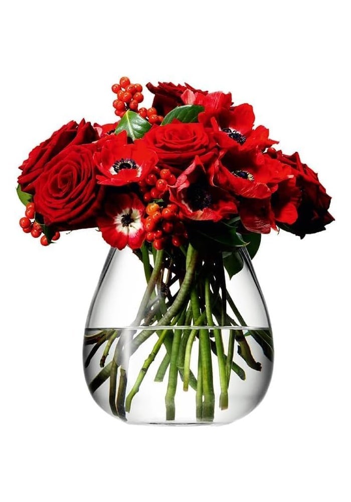 LSA Clear Glass Vase H17cm Teardrop Elegant Home Decor Vase, Made in Poland - Image 1
