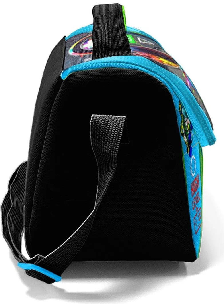 CORAL HIGH Kids Black Highlight Green Headphones Game Patterned Thermo Lunch Box 11877