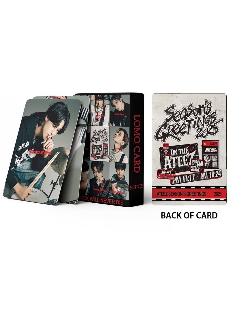 EHOME 55Pcs ATEEZ Photo Card 2025 Season's Greetings Lomo Card  - Image 3