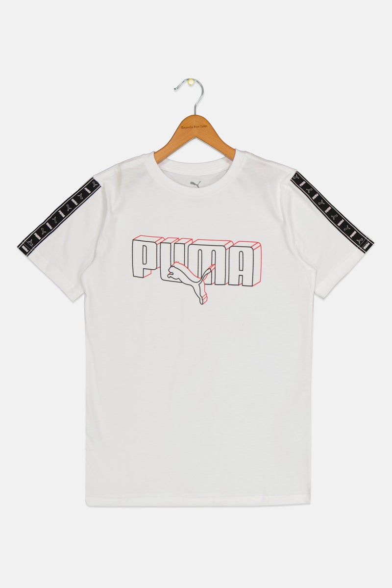 PUMA تي شيرت أولاد قصير الأكمام خارجي، أبيض - Image 2