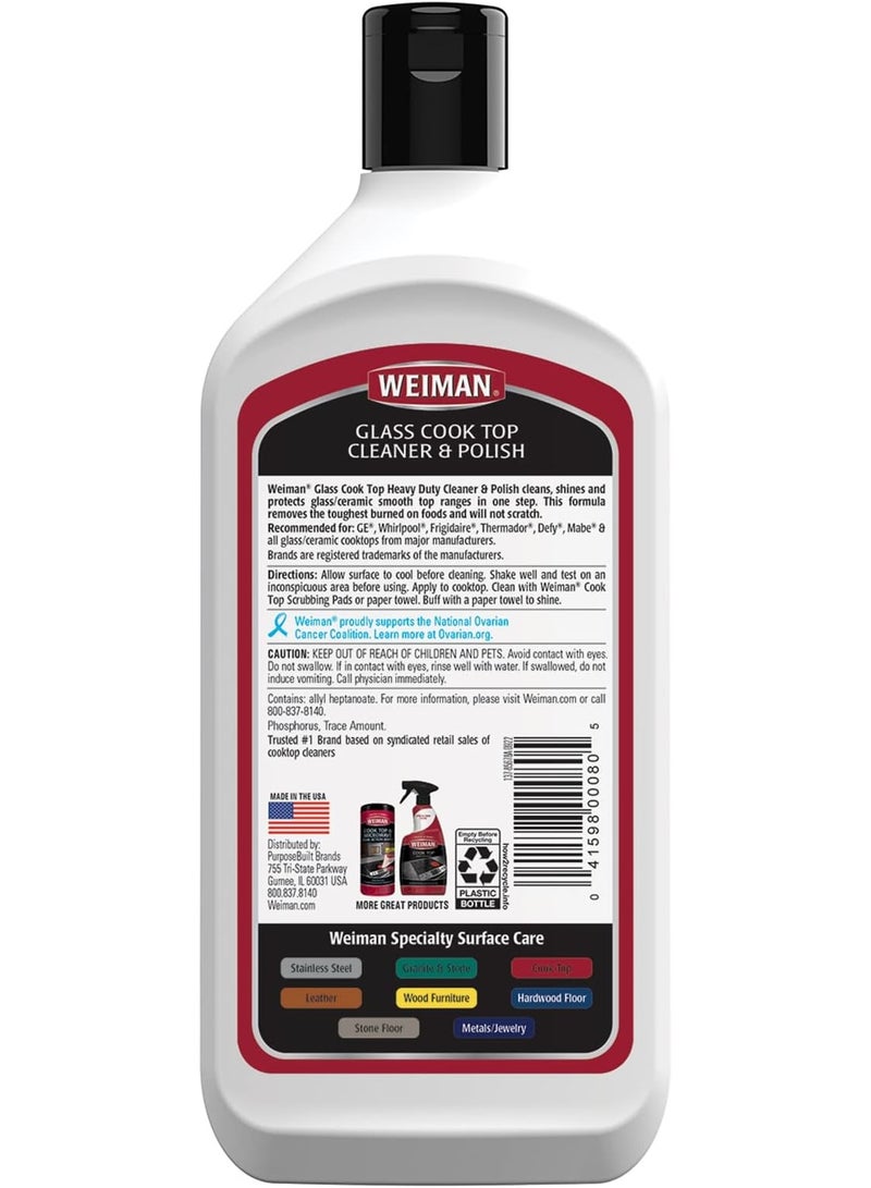 Weiman Non-Abrasive, No Scratch Induction Glass Ceramic Stove Cooktop Heavy Duty Cleaner and Polish - Image 2