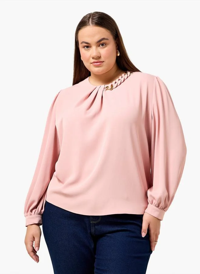 Ulla Popken Ulla Popken Top with Chain Accent
