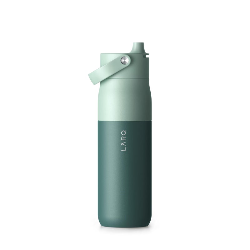LARQ Bottle Swig Top 34oz - Insulated Stainless Steel Water Bottle With Built-In Silicone Handle | Thermos  BPA Free | Reusable Water Bottle for Sports  Gym  and Travel  Eucalyptus Green - Image 1