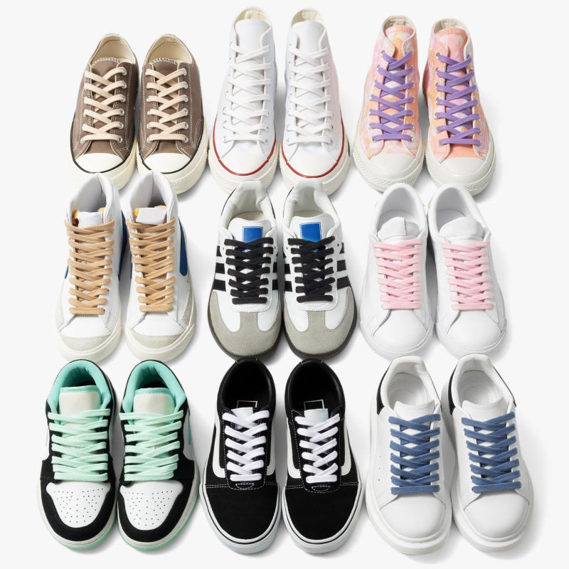 Handshop رباط أحذية رياضي مسطح عريض من هاندشوب 5/16" (زوجين) - أربطة للأحذية الرياضية والأحذية العادية بديل أسود 55 بوصة (140 سم) - Image 4