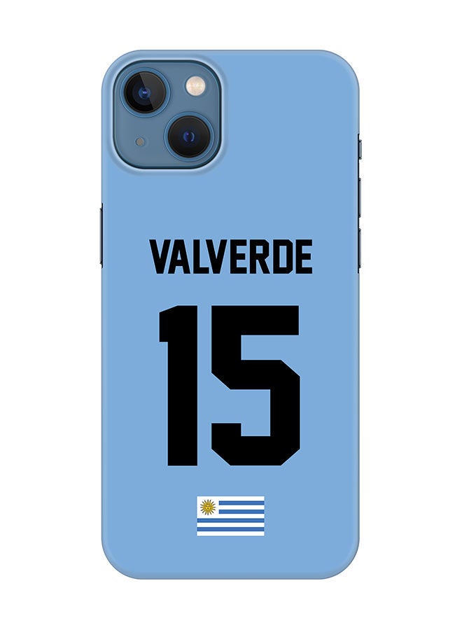 Stylizedd غطاء نحيف لجهاز آبل آيفون 13 - سلسلة سناب كلاسيك - غطاء موبايل صلب من مادة PC بلمسة نهائية غير لامعة - أوروغواي - اللاعب - فالفيردي - Image 1