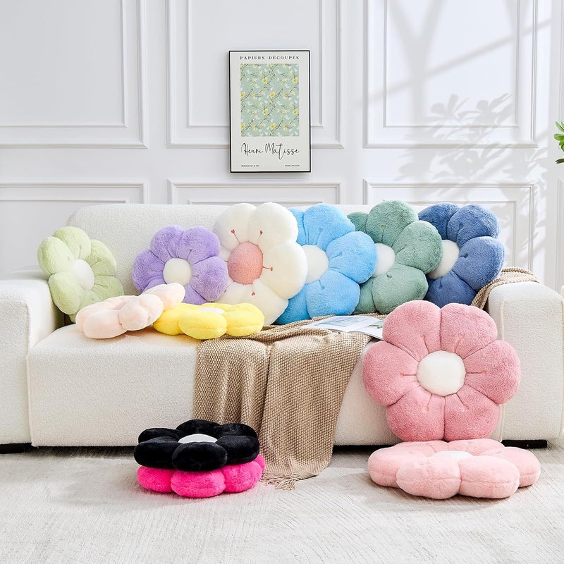 VBGYA Flower Pillow Cute Flower Shaped Pillows Decorative Throw Pillows Aesthetic Home Decor Floral Daisy Cushion for Bed (Sage Green, 19.6 Inch) - Image 5