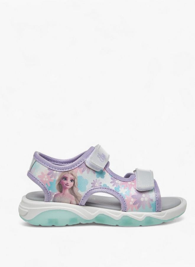 Disney Girls Elsa Print Strap Sandals - Image 1