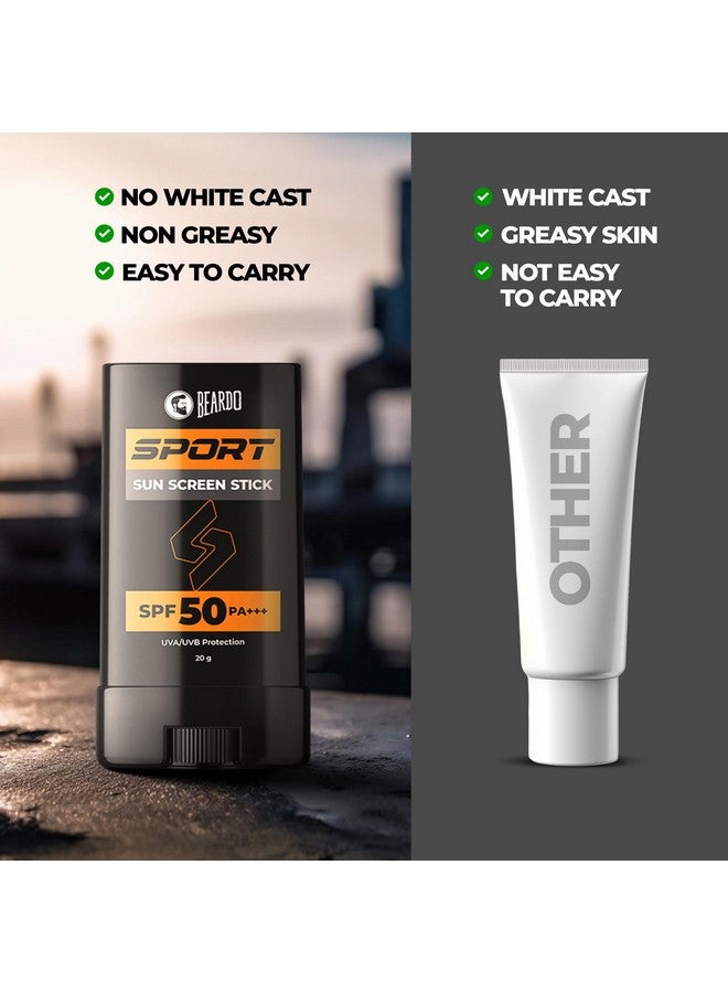 BEARDO Sport Sunscreen Stick| Easy Reapplication | Spf 50 Pa+++ Broad Spectrum, Uva/Uvb Rays Protection| Hyaluronic Acid & Bamboo Extract For Hydration & Reduces Dark Spots | No White Cast 20G - Image 5