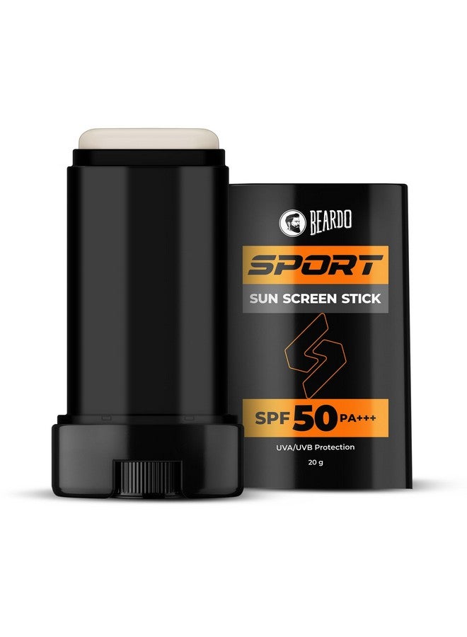 BEARDO Sport Sunscreen Stick| Easy Reapplication | Spf 50 Pa+++ Broad Spectrum, Uva/Uvb Rays Protection| Hyaluronic Acid & Bamboo Extract For Hydration & Reduces Dark Spots | No White Cast 20G - Image 1