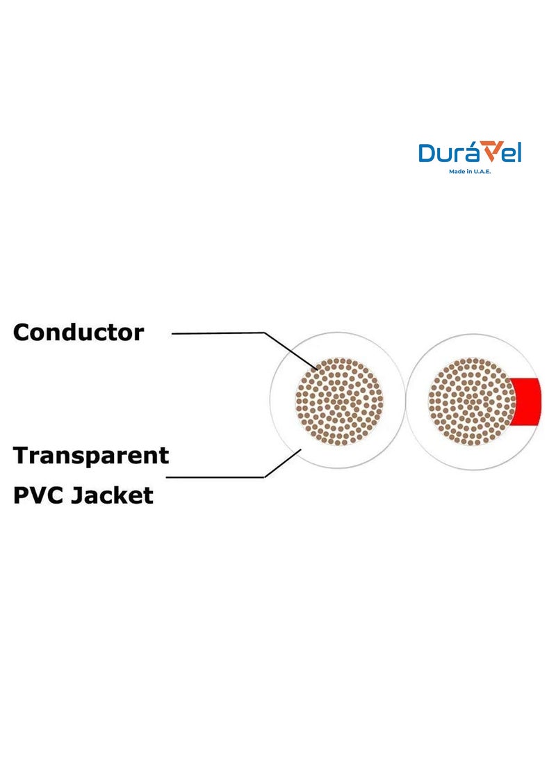Duravel Duravel Speaker Wire Cable, 2-Conductor, Transparent (30 METER, 1.5MM)  - Image 2