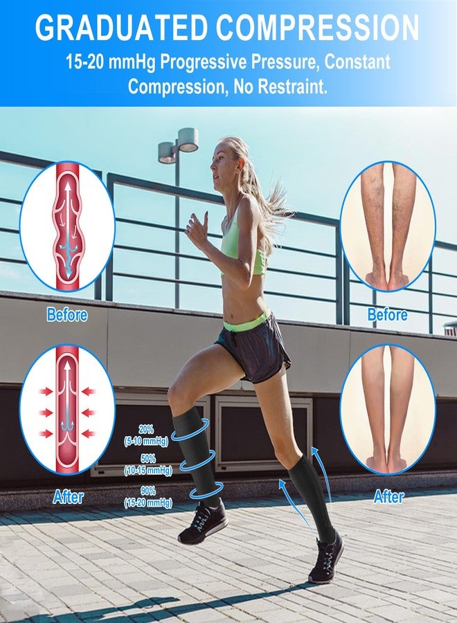 Sagry 4 Pairs Zipper Compression Socks for Women & Men,15-20 mmHg Medical over the knee compression socks, Easy Wear, Elastic & Comfortable, for Fitness, Flight, Running Marathon (Nude+Black, S/M) - Image 4